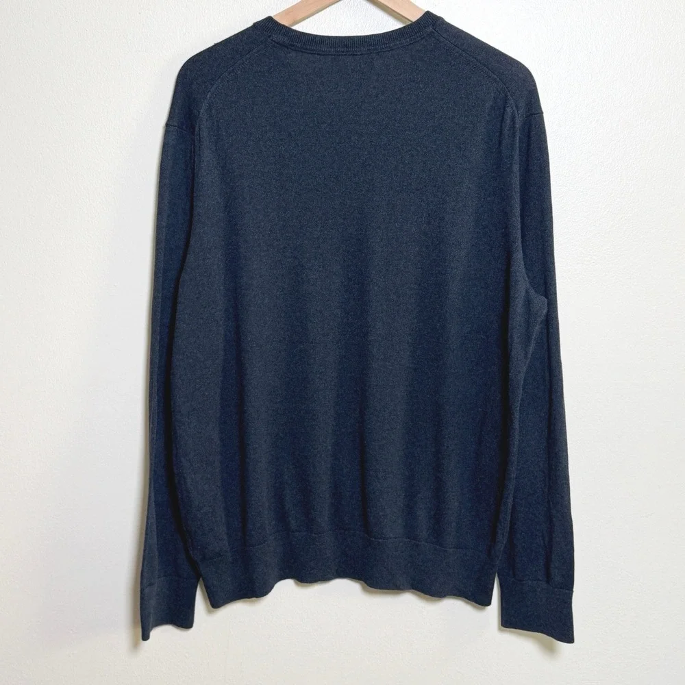 Banana Republic Mens Silk Cotton Cashmere Sweater XL Blue Crewneck Preppy Luxury